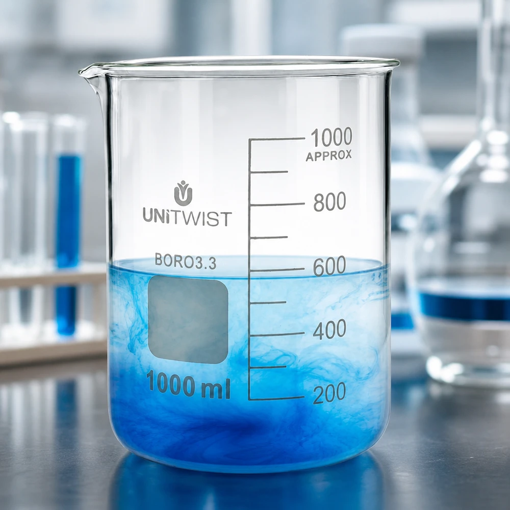 Becherglas 1000ml Borosilikat niedrige Form UNiTWIST für professionellen Laboreinsatz