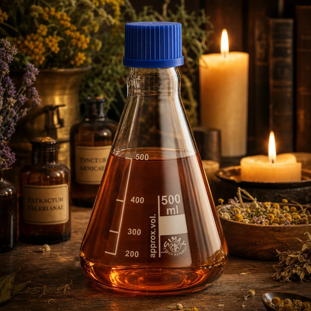 Erlenmeyerkolben 500ml mit Schraubkappe Erlenmeyerkolben 500ml Glas mit blauer Schraubkappe für Labor und Gewerbe bei Pacadura.de