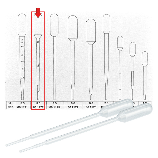 3.5ml Transferpipette (156x12.5mm) mit Graduierung