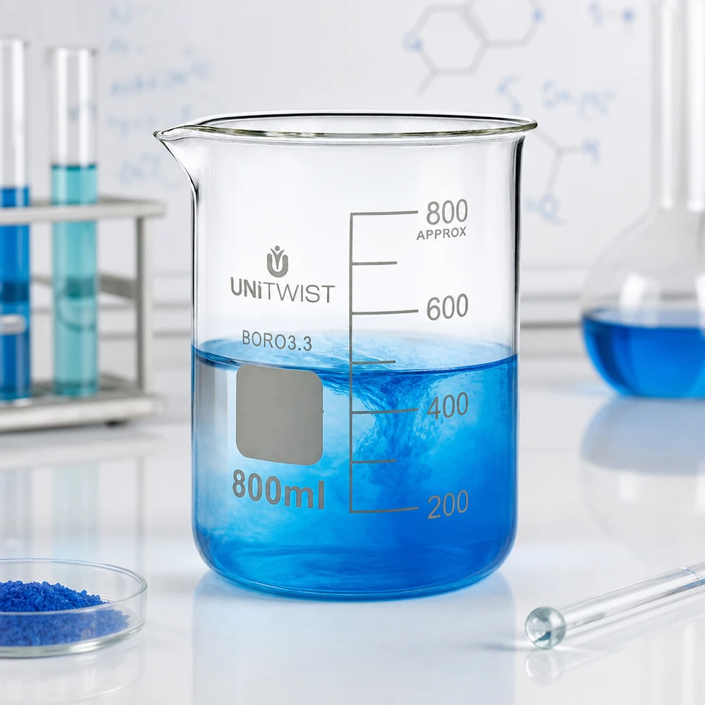 Becherglas 800ml Borosilikat 3.3 niedrige Form UNiTWIST für Labor und Gewerbe