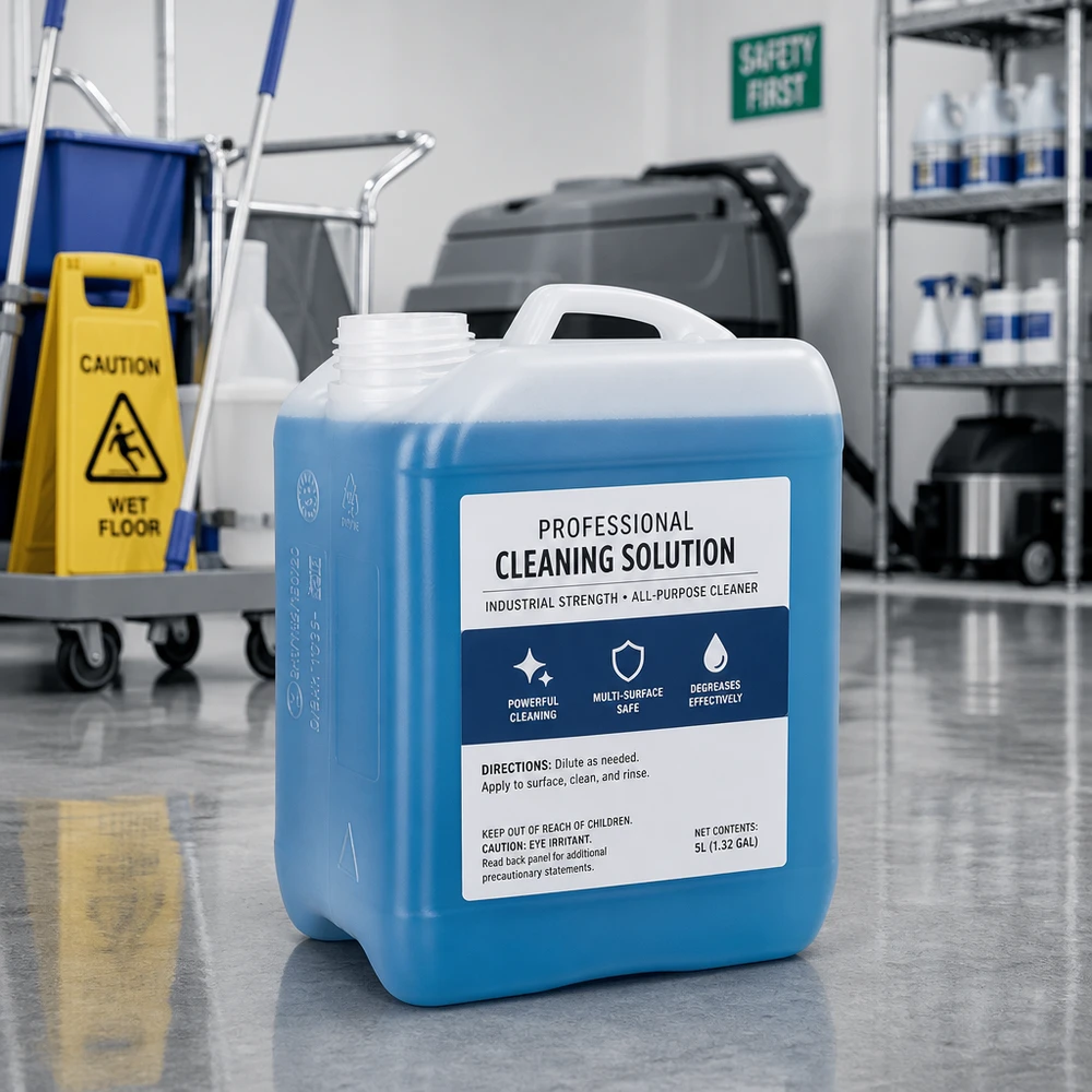 Kanister 2.5 Liter ohne Verschluss Transparenter 2,5-Liter-Kunststoffkanister für gewerblichen Einsatz im professionellen Reinigungsbereich
