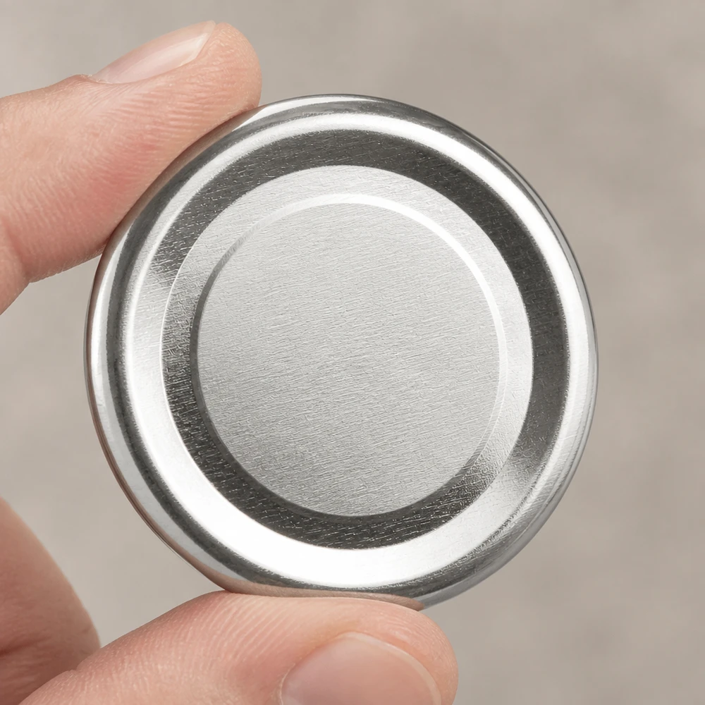48mm BasicSeal Deckel silber (TO48) UNiTWIST 48mm TO48 BasicSeal Twist-Off-Deckel silber aus Weißblech für gewerbliche Abfüllung in großen Mengen