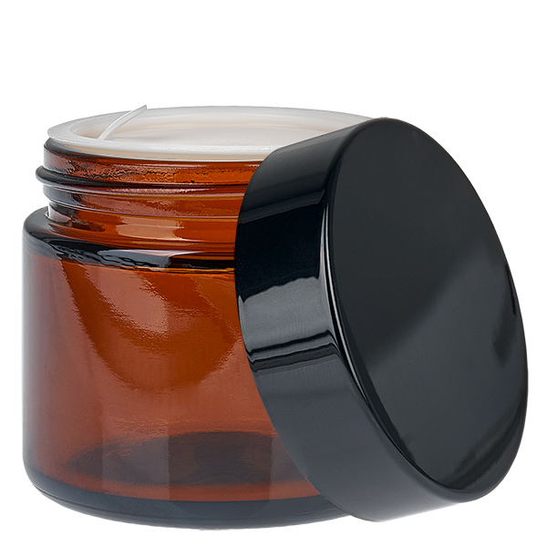 Glastiegel 60ml braun mit Einlegedeckel UNiTWIST