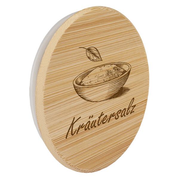 Holzdeckel "Kräutersalz" für WECK RR60