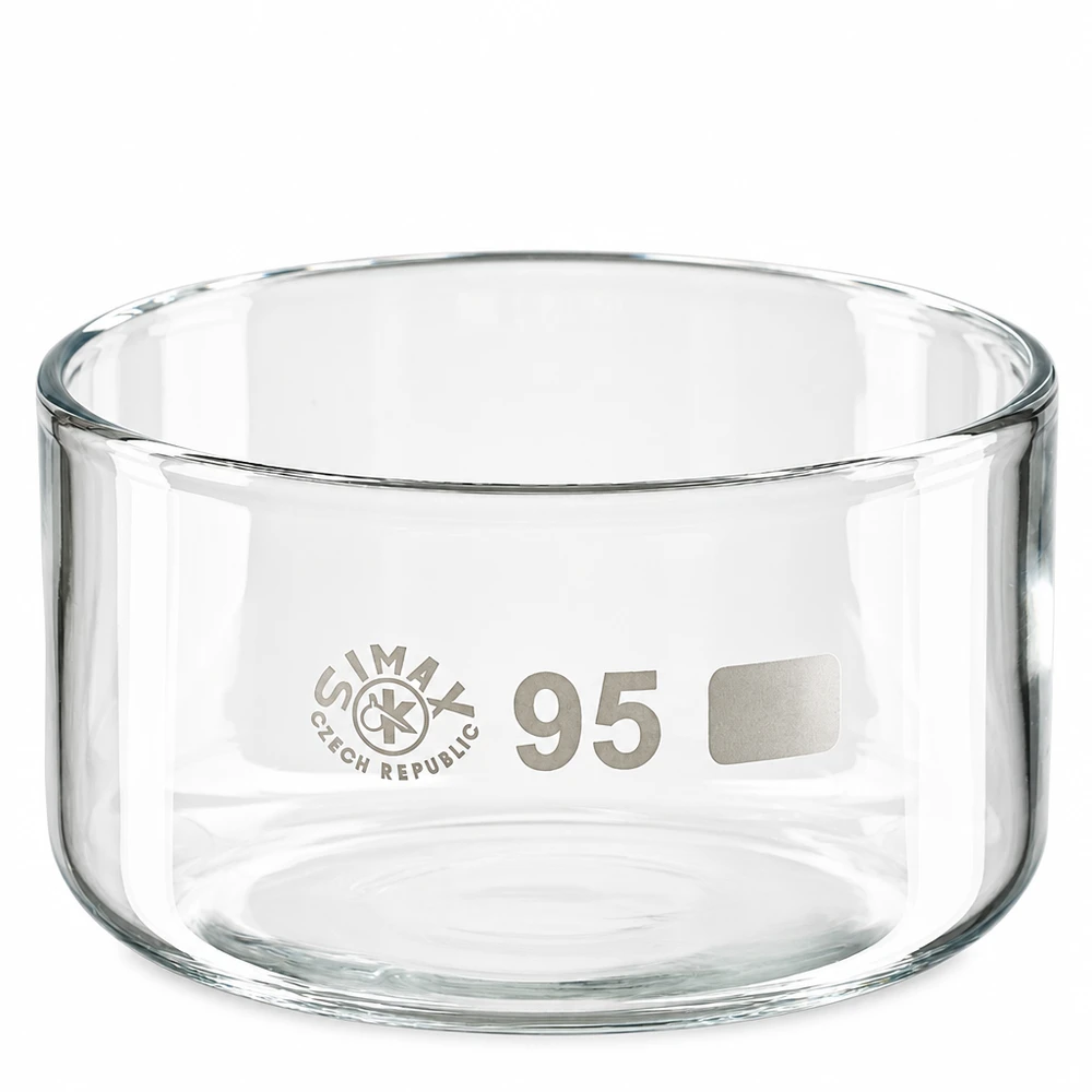 Kristallisierschale 300ml aus Borosilikatglas ohne Ausguss Durchmesser 95mm SIMAX für Labor und Gewerbe
