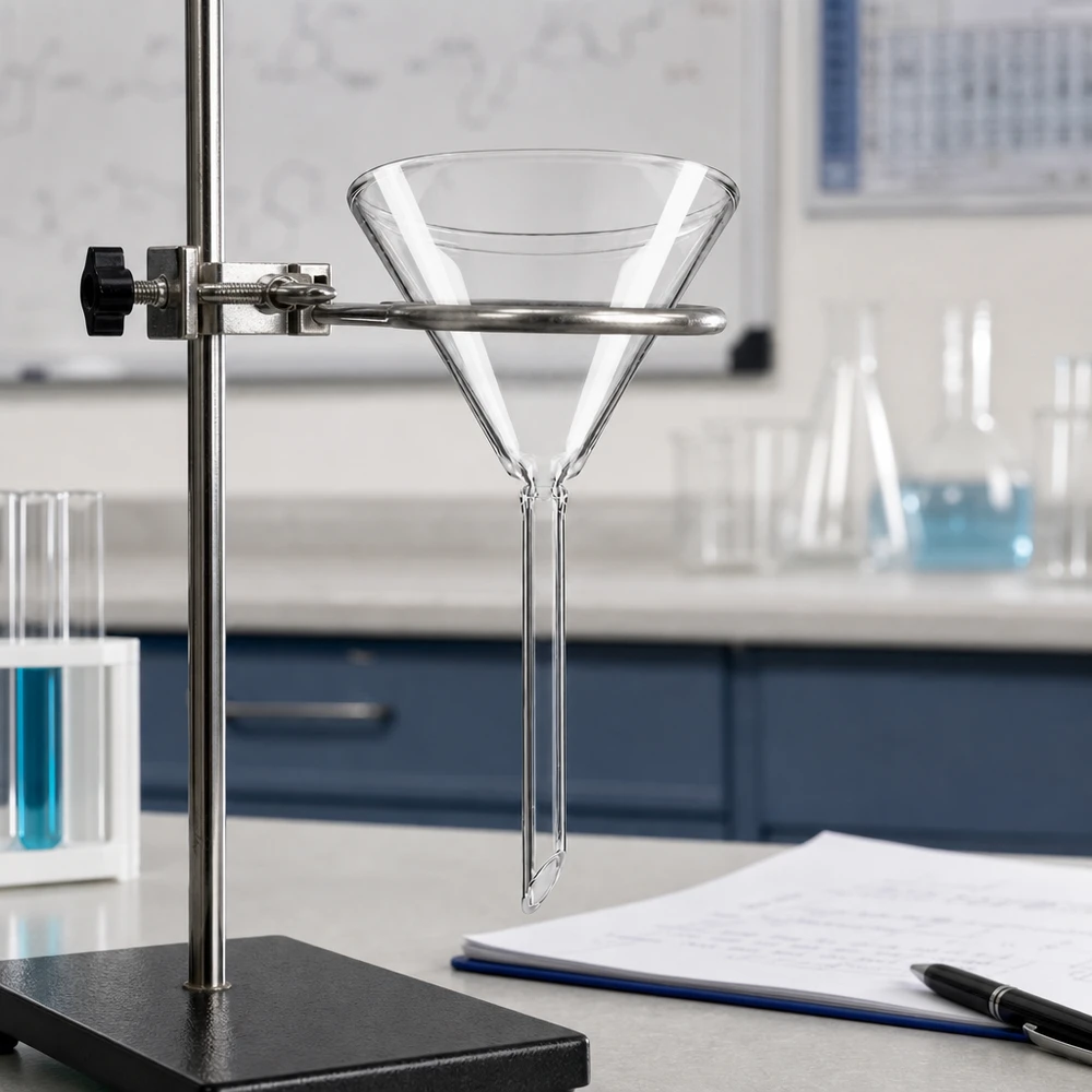 Trichter ø70mm Kalk-Soda, Winkel 60°, Kurzstil Glastrichter 70mm Durchmesser Kalk-Soda-Glas 60° Winkel Kurzstiel für professionelle Labortechnik bei Pacadura