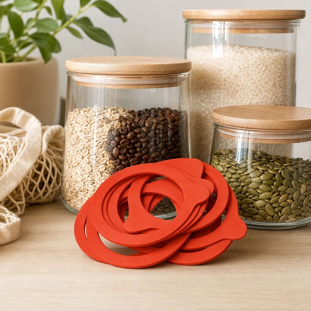Einkochring Naturgummi RR80 Einkochring RR80 Naturgummi rot für Vorratsgläser mit Getreide Hülsenfrüchte Küchenzubehör Großhandel