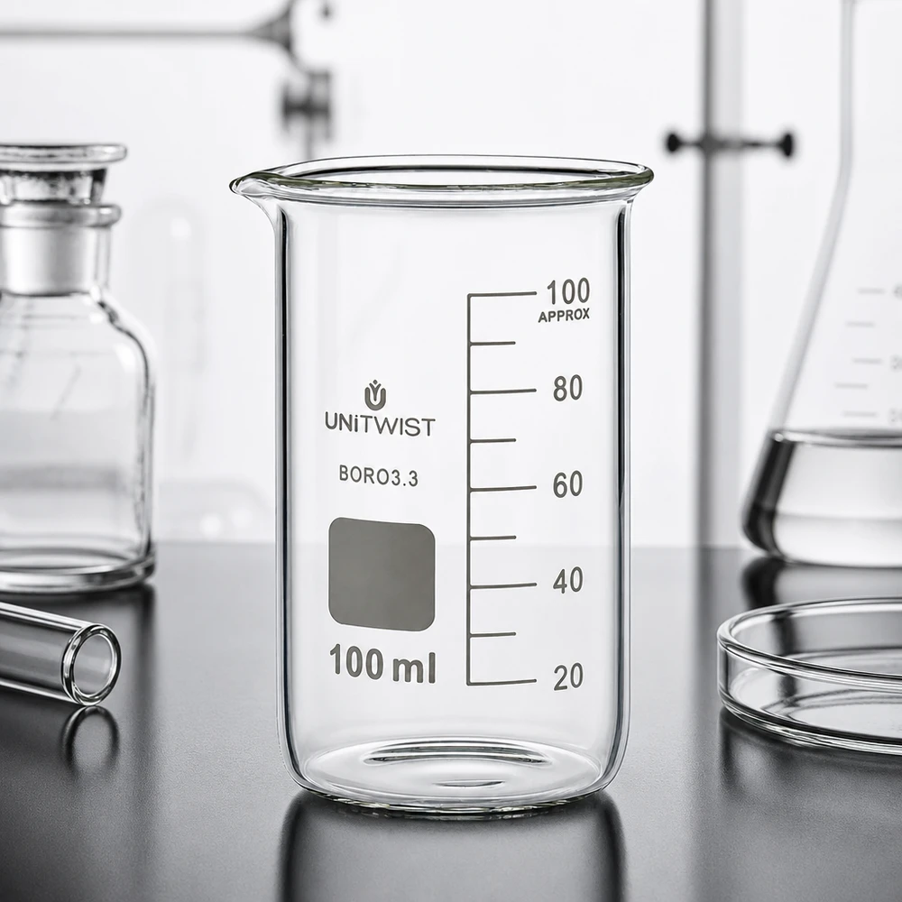 Becherglas 100ml Borosilikat hohe Form UNITWIST für professionellen Laboreinsatz im Fachhandel