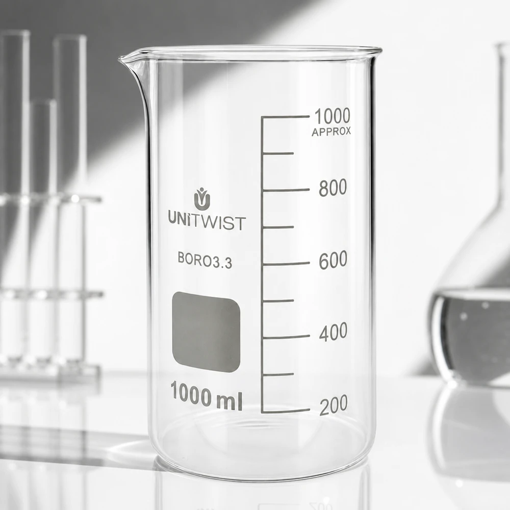 Becherglas 1000ml hohe Form Borosilikat 3.3 UNITWIST für Labor und Gewerbe graduiert