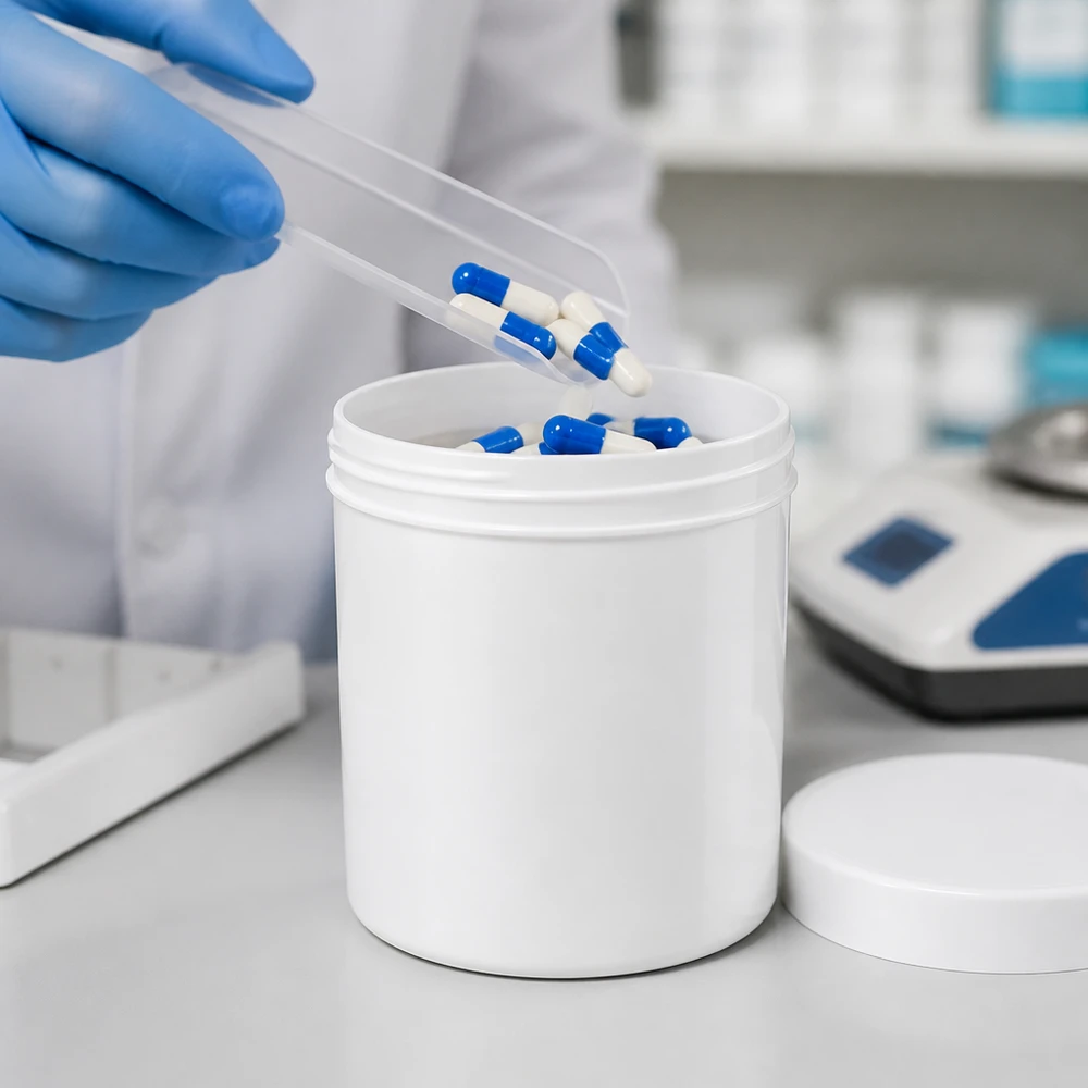 Salbenkruke 150g weiß mit weißem Schraubdeckel (Polypropylen) Weiße PP-Salbenkruke 150ml mit Schraubdeckel für pharmazeutischen und gewerblichen Einsatz