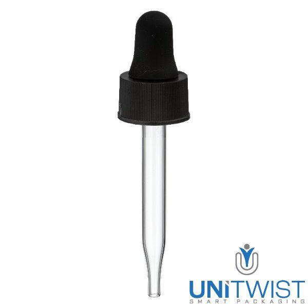 Glas-Tropfpipette schwarz UT13/5 UNiTWIST