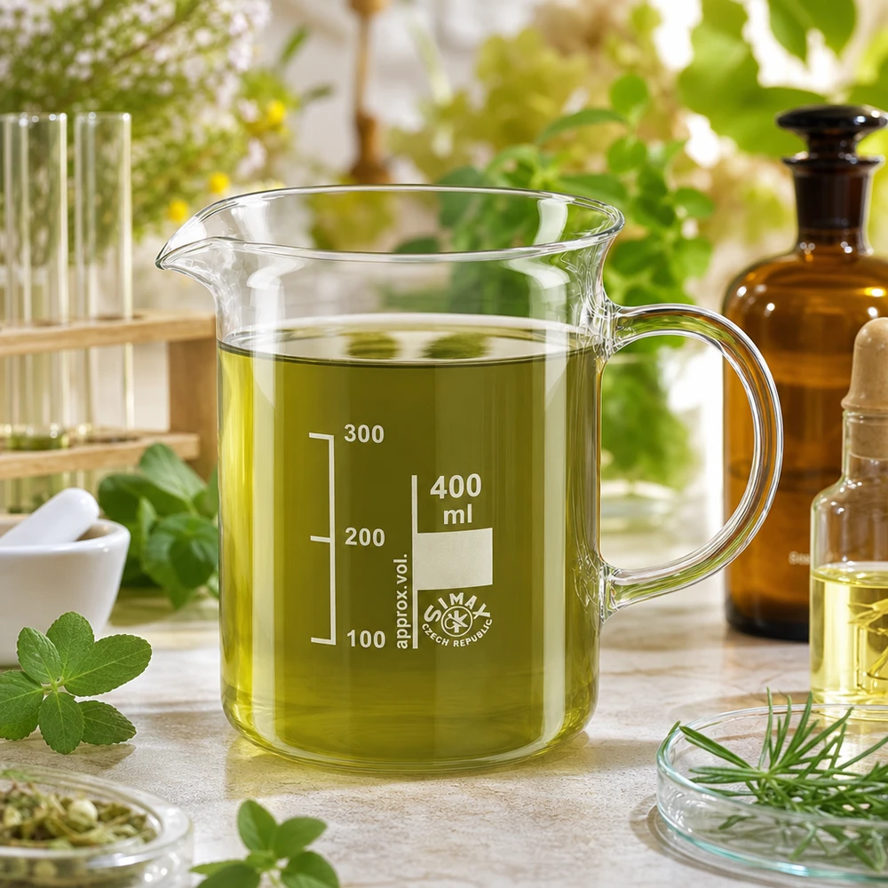 Becherglas 400ml Borosilikatglas mit Henkel für professionelle Labor- und Gewerbeanwendungen bei Pacadura