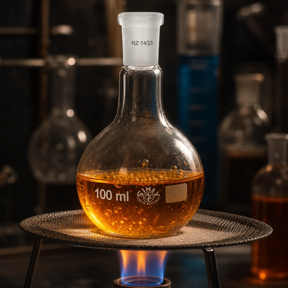 Stehkolben 100ml Borosilikatglas mit NS 14/23 Normschliff für professionelle Laboranwendungen bei Pacadura.de