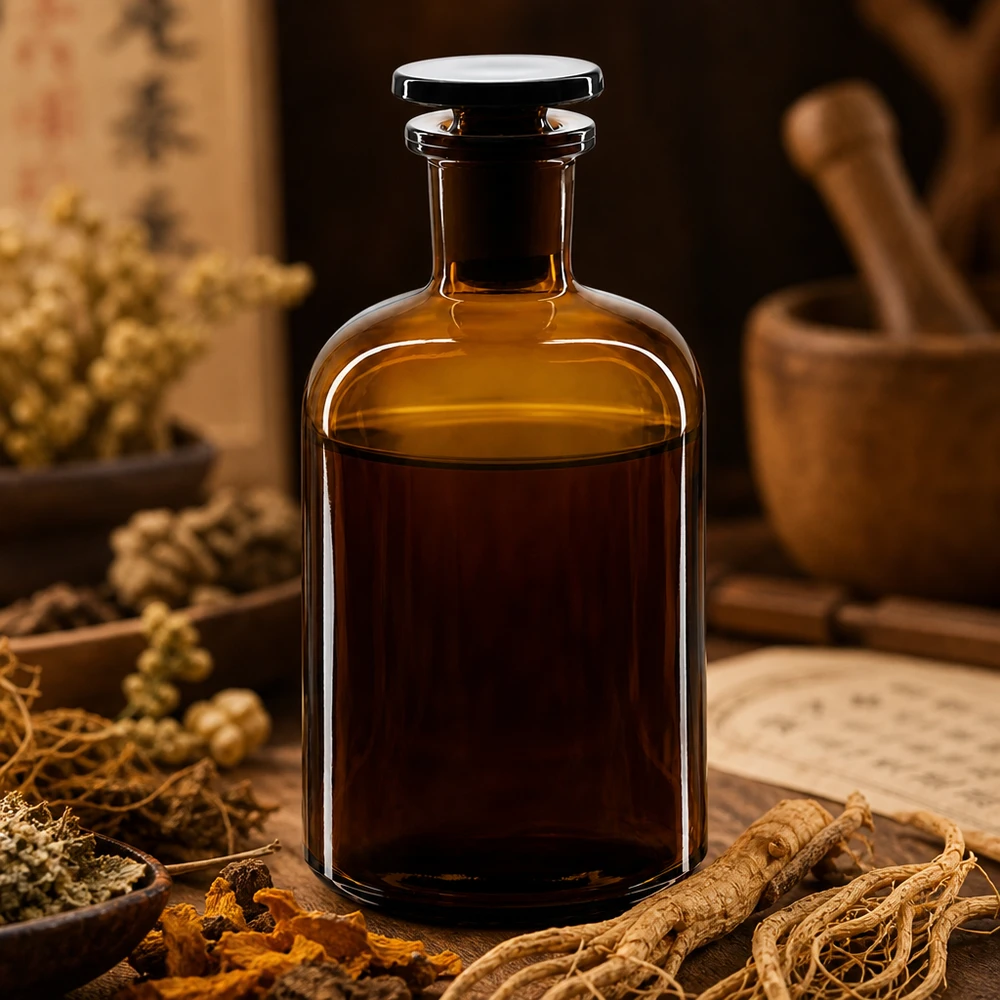 Rundschulterflasche 250ml Braunglas Enghals mit Glasstopfen für Labor und Apotheke