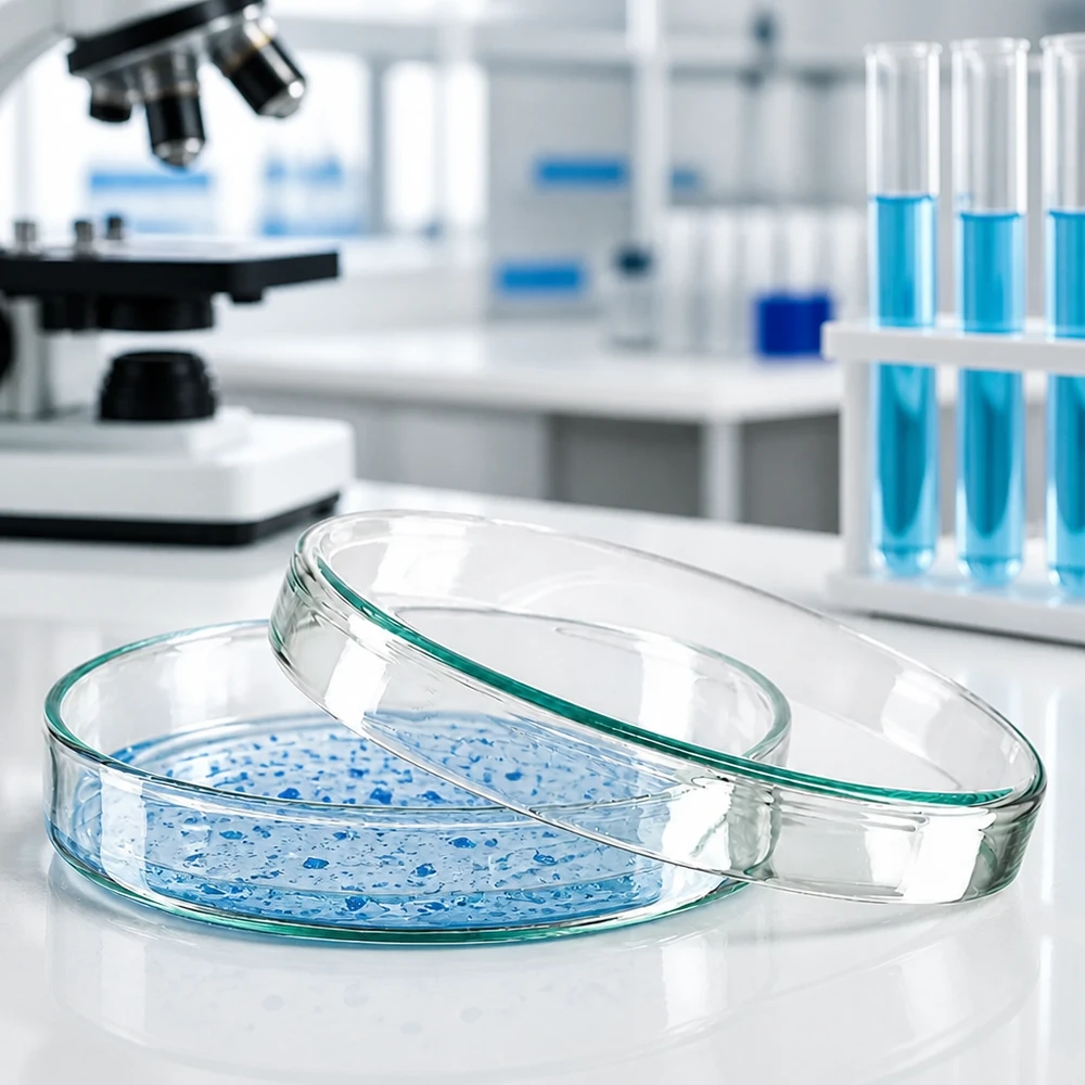 Petrischale 100x20mm aus Borosilikatglas für mikrobiologische Laboranwendungen im professionellen Einsatz