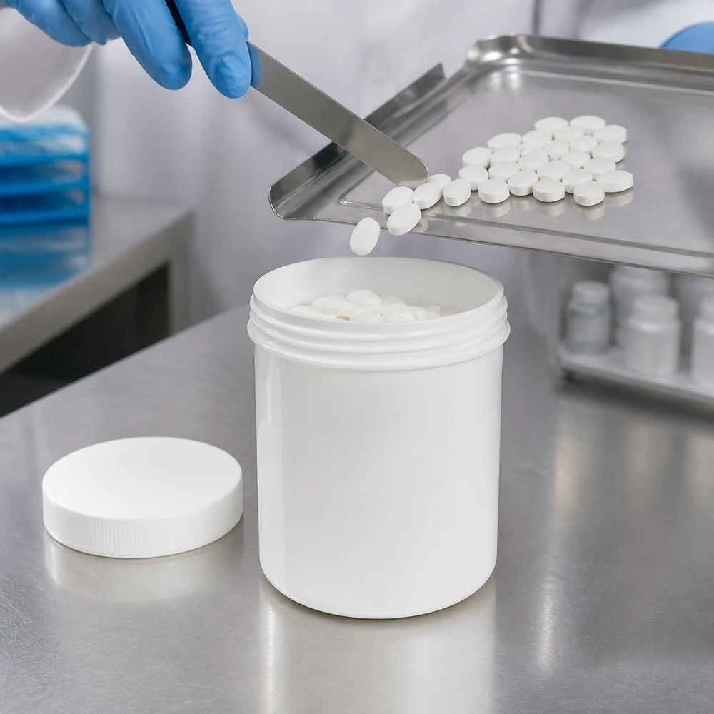 Salbenkruke 200g weiß PP mit Schraubdeckel für pharmazeutische und kosmetische Abfüllung im Fachhandel