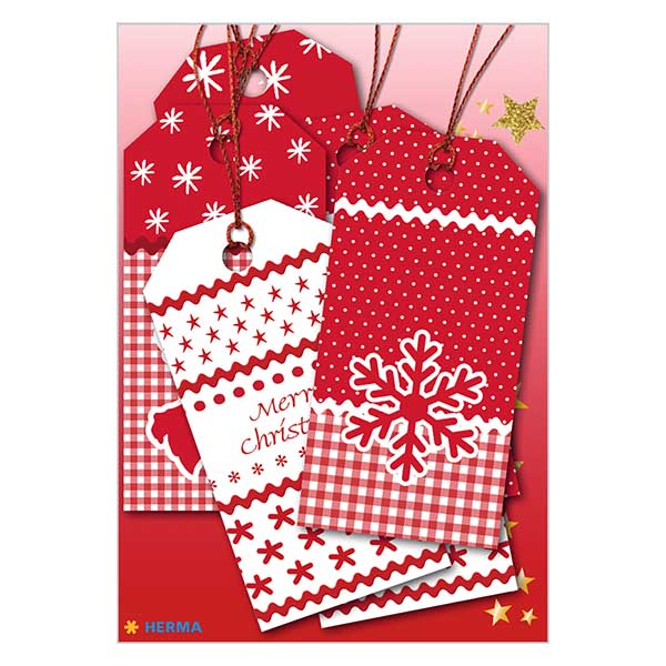 Anhänger "White Christmas" (6 Stück) mit Glitzer