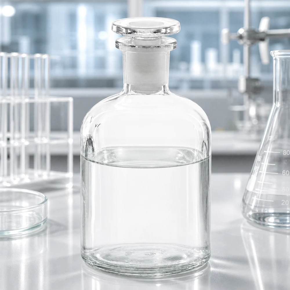 Rundschulterflasche 250ml klar Enghals mit Glasstopfen für professionellen Laboreinsatz