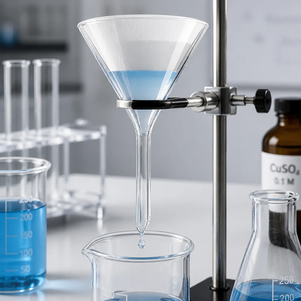 Labortrichter 55mm Durchmesser Kalk-Soda-Glas 60° Winkel Kurzstiel für professionelle Filtration im Labor