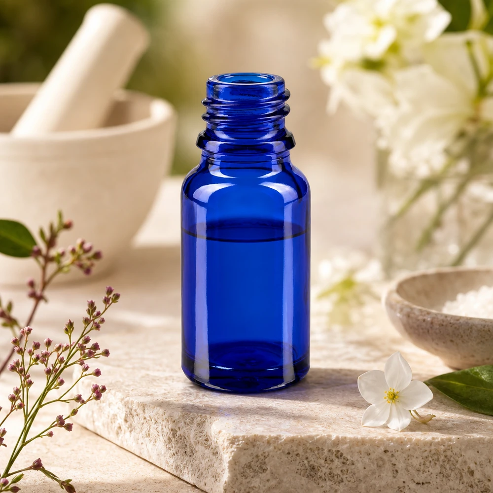 10ml blaue Apothekenflasche ApoGlas für professionelle Anwendung in Pharmazie und Kosmetik