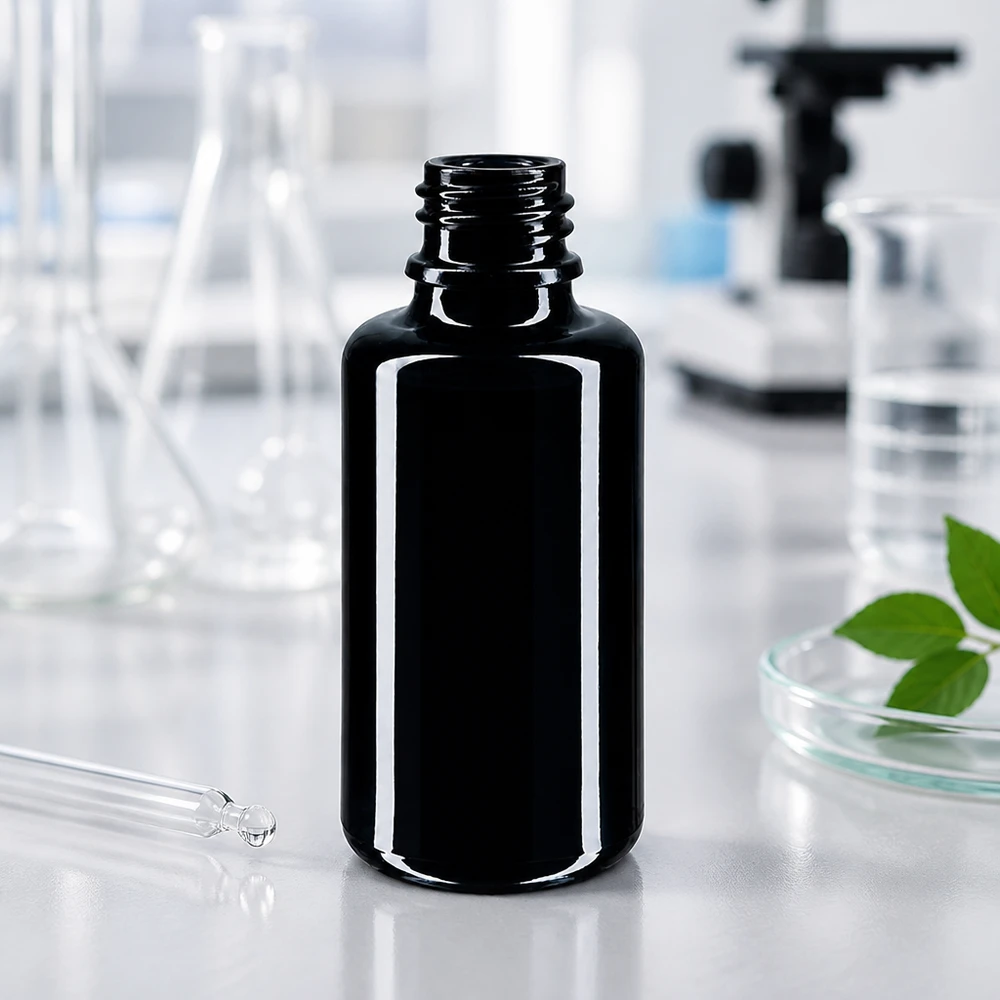 30ml Tropfflasche Orion aus Violettglas Miron für professionelle Anwendung im Labor und Fachhandel