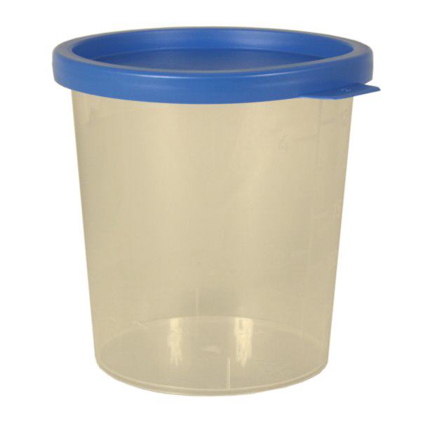 Urinbecher natur 125ml mit blauem Schnappdeckel