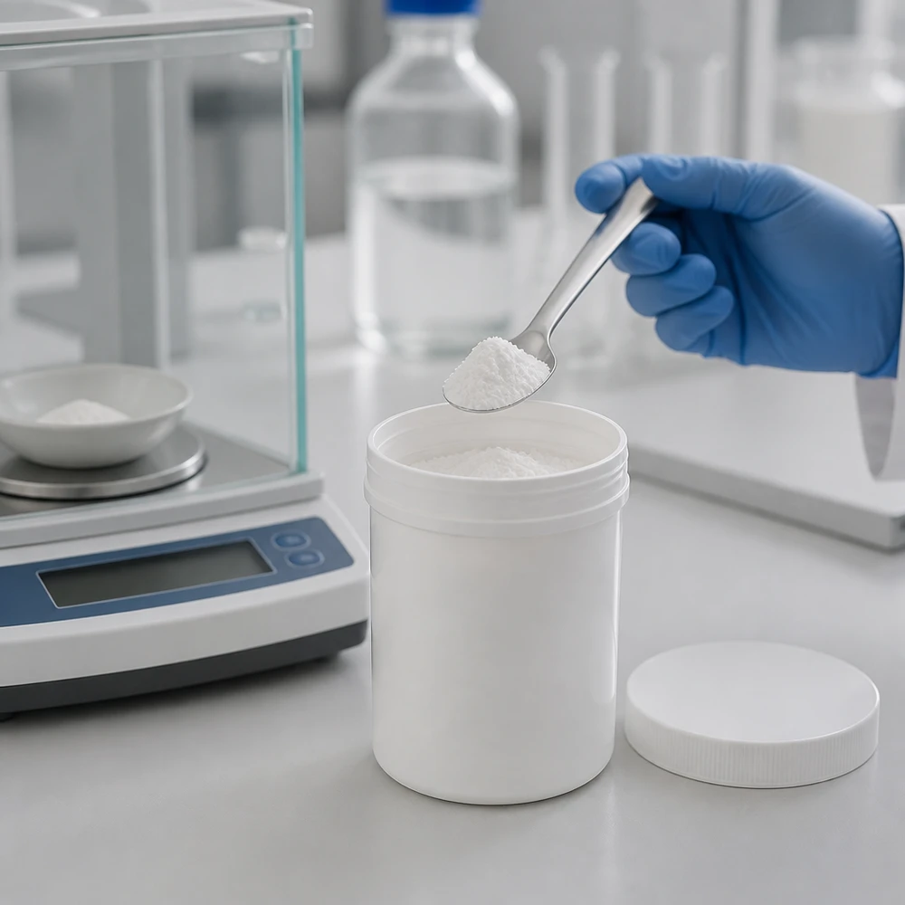 Salbenkruke 150g weiß mit weißem Schraubdeckel (Polypropylen) Weiße PP-Salbenkruke 150ml mit Schraubdeckel für professionelle Abfüllung im Labor