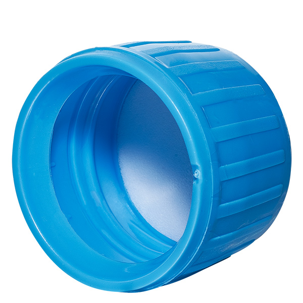 Schraubverschluss blau mit Originalitätsring PP28 ApoGlas