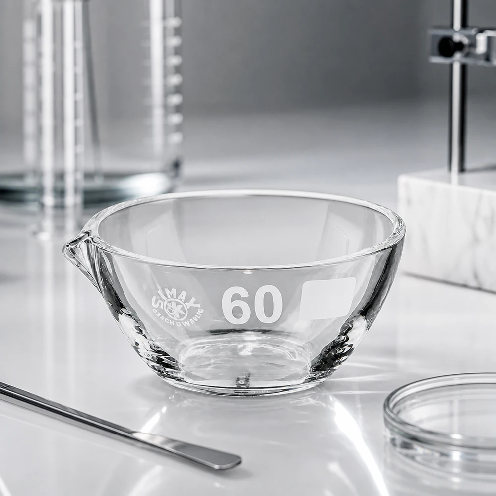 45ml Abdampfschale mit Ausguss Borosilikat ø60mm 45ml Abdampfschale Borosilikat mit Ausguss ø60mm für professionelle Laboranwendungen bei Pacadura.de