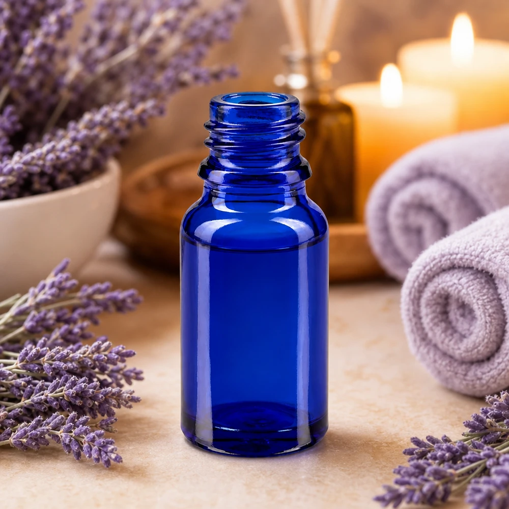 10ml blaue Apothekerflasche aus ApoGlas für professionelle Anwendung in Pharmazie und Kosmetik
