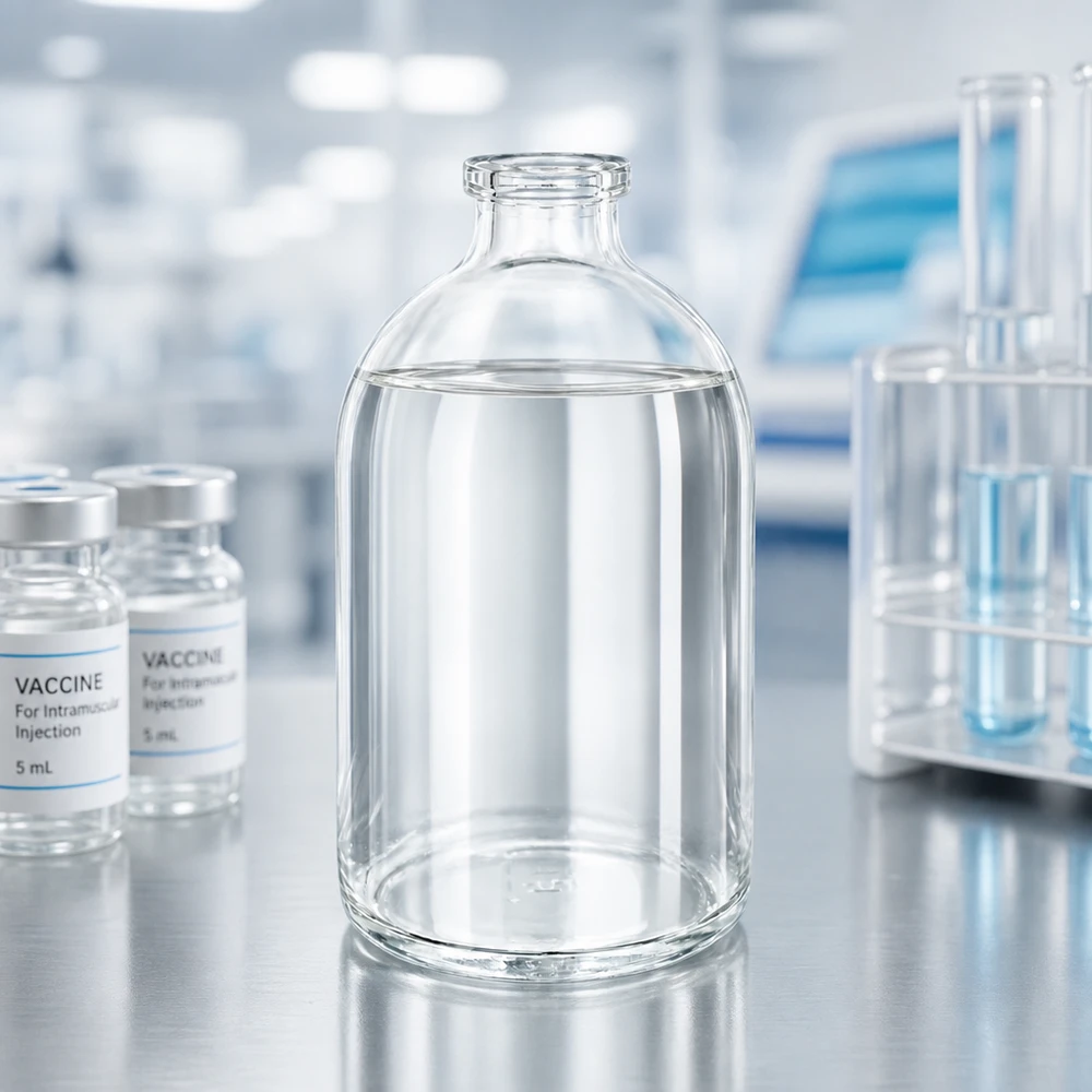 Injektionsflasche Klarglas 100ml für pharmazeutischen Einsatz steril verschlossen Labor Fachhandel