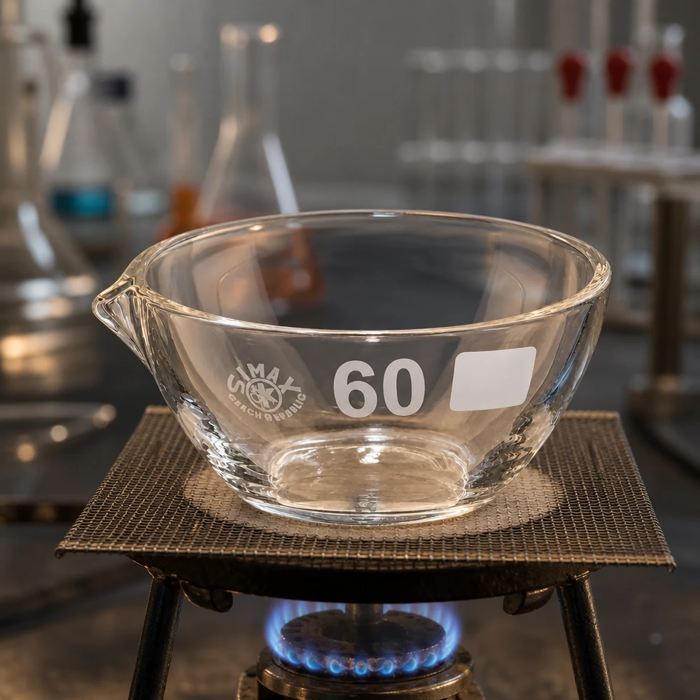 Abdampfschale 45ml Borosilikat mit Ausguss ø60mm für professionelle Laboranwendungen bei Pacadura.de