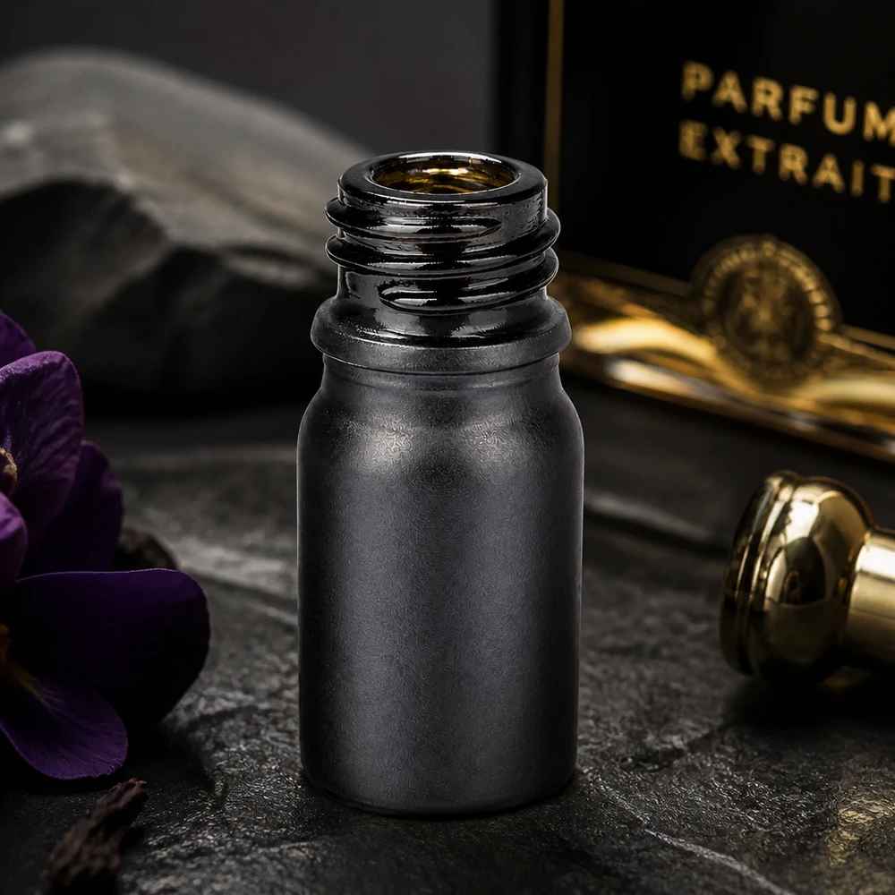 5ml Apothekerflasche BlackLine schwarz matt UT18/5 UNiTWIST Gewinde für professionelle Anwendung Pacadura