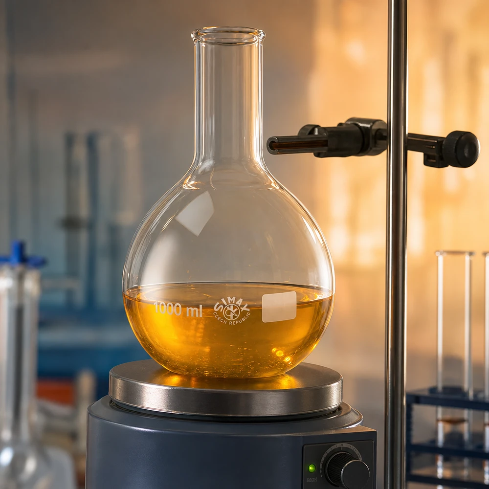 Stehkolben 1000ml Enghals Stehkolben 1000ml Enghals aus Borosilikatglas für professionelle Laboranwendungen bei Pacadura.de