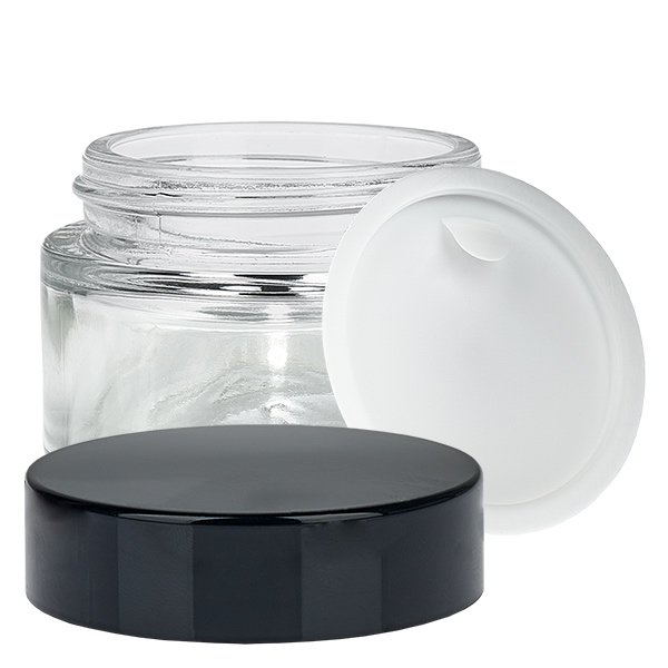 Glastiegel 30ml klar mit Einlegedeckel UNiTWIST Glastiegel 30ml klar mit Einlegedeckel UNiTWIST