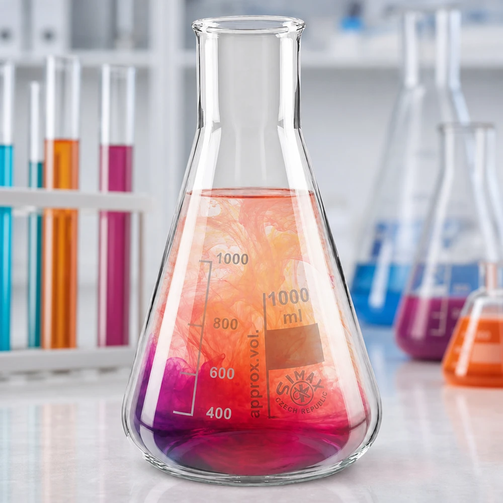 Erlenmeyerkolben 100ml Weithals aus Borosilikatglas für professionelle Laboranwendungen und chemische Analysen