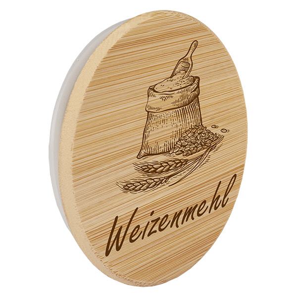 Holzdeckel "Weizenmehl" für WECK RR100