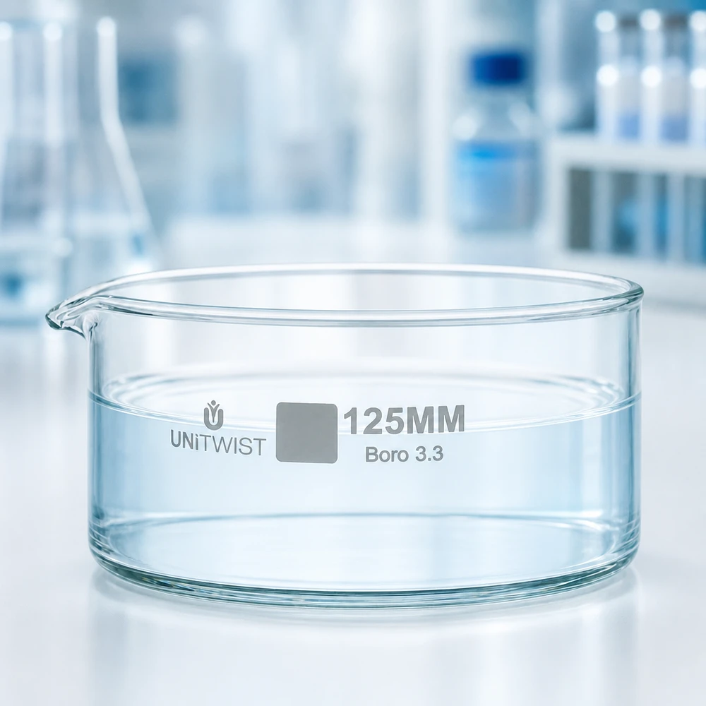 Kristallisierschale 125mm Borosilikatglas Boro 3.3 UNiTWIST für Labor und Gewerbe
