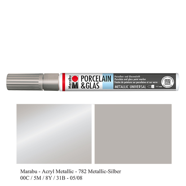 Malstift Silber 1-2mm für Glas/Porzellan