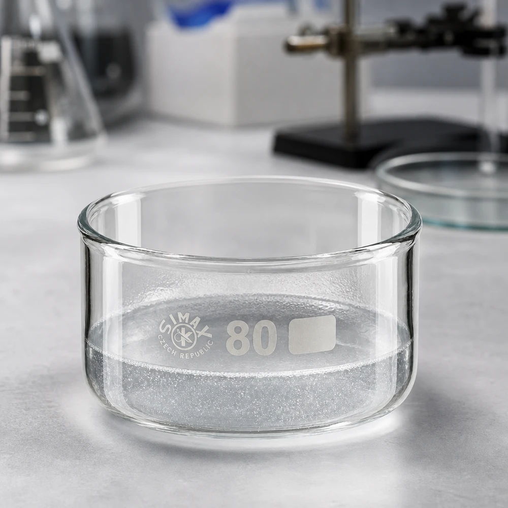 150ml Kristallisierschale ohne Ausguss Borosilikat ø80mm Kristallisierschale 150ml Borosilikatglas ohne Ausguss ø80mm SIMAX für Labor und Gewerbe