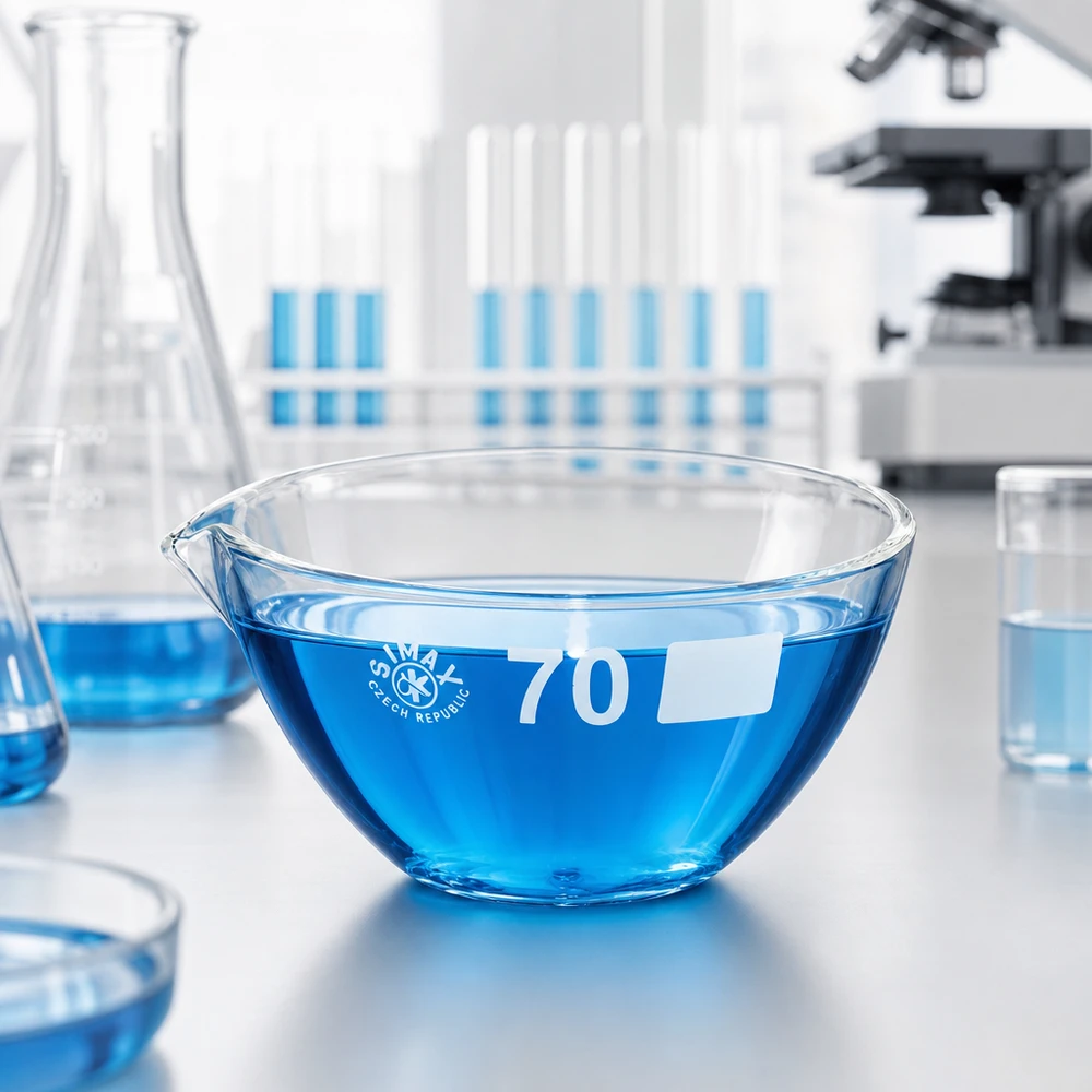 60ml Abdampfschale mit Ausguss Borosilikat ø70mm 60ml Abdampfschale Borosilikat mit Ausguss ø70mm für professionelle Laboranwendungen bei Pacadura.de
