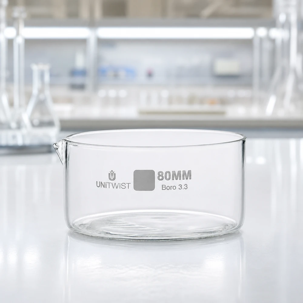 Kristallisierschale 80mm Borosilikatglas Boro 3.3 UNiTWIST für Labor und Gewerbe Pacadura