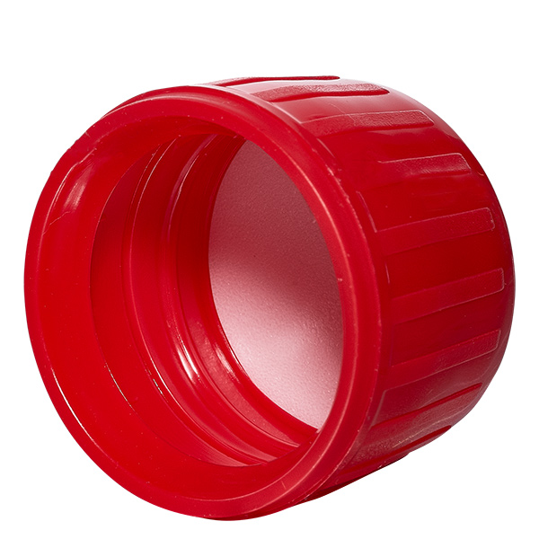 Schraubverschluss rot mit Originalitätsring PP28 ApoGlas Schraubverschluss rot mit Originalitätsring PP28 ApoGlas
