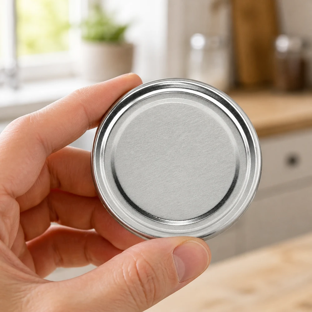 58mm TO58 BasicSeal Twist-Off-Deckel silber aus Weißblech für gewerbliche Abfüllung in Großmengen