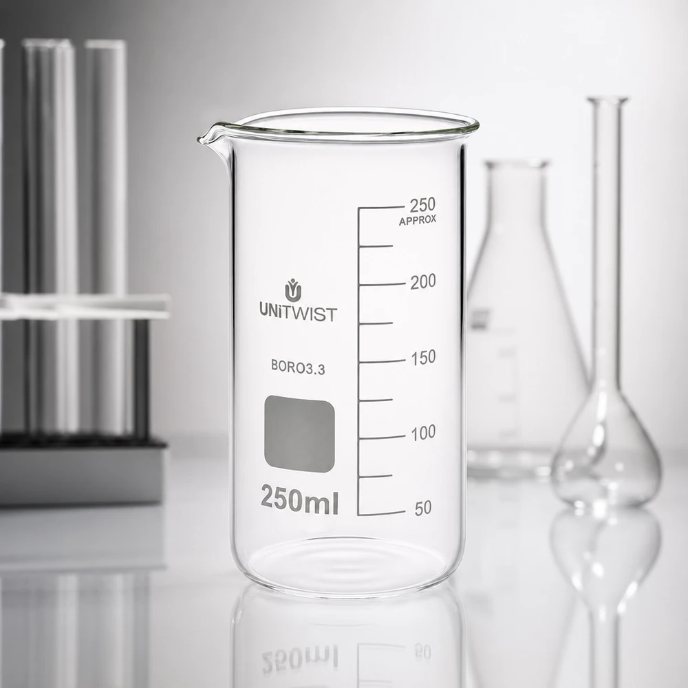 Becherglas 250ml Borosilikat, hohe Form UNiTWIST Becherglas 250ml Borosilikat hohe Form UNITWIST für professionellen Laboreinsatz im Fachhandel