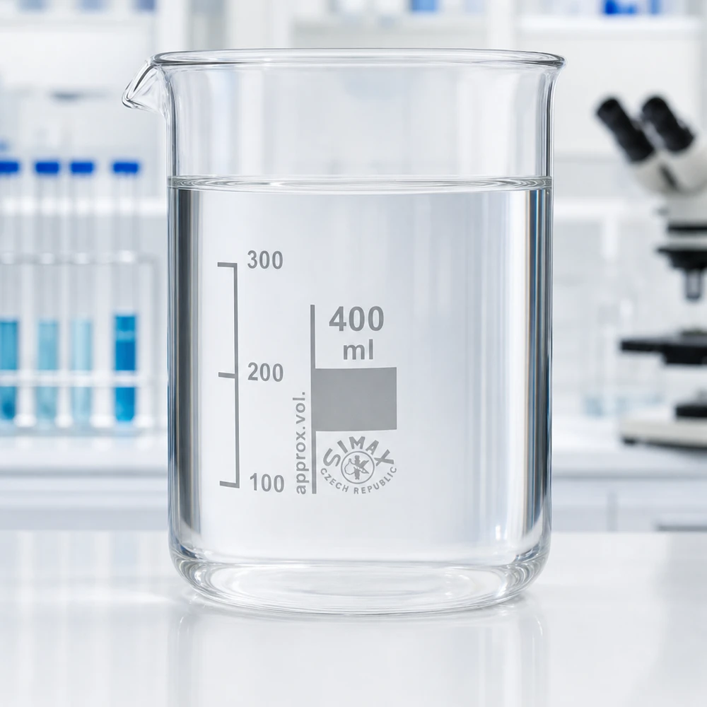 Becherglas 400ml Borosilikatglas niedrige Form für professionelle Laboranwendungen im Fachhandel bei Pacadura