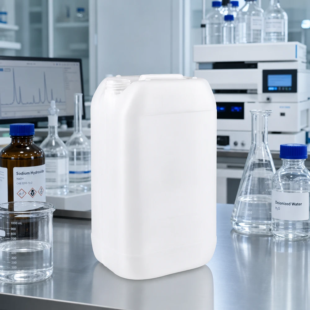 Weißer HDPE-Kanister 15 Liter ohne Verschluss für professionellen Laboreinsatz im Fachhandel