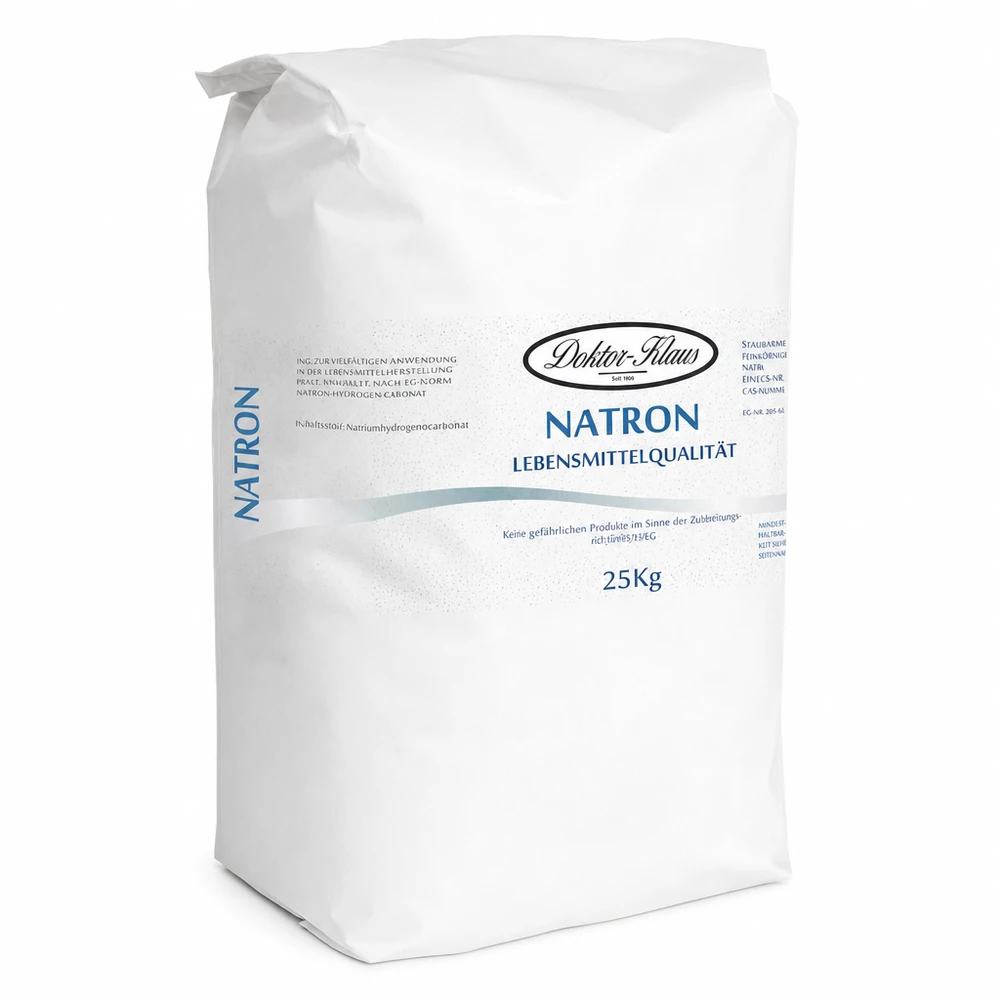 25kg Natron Pulver Natriumhydrogencarbonat Großgebinde für Gewerbetreibende professionelle Lebensmittelqualität