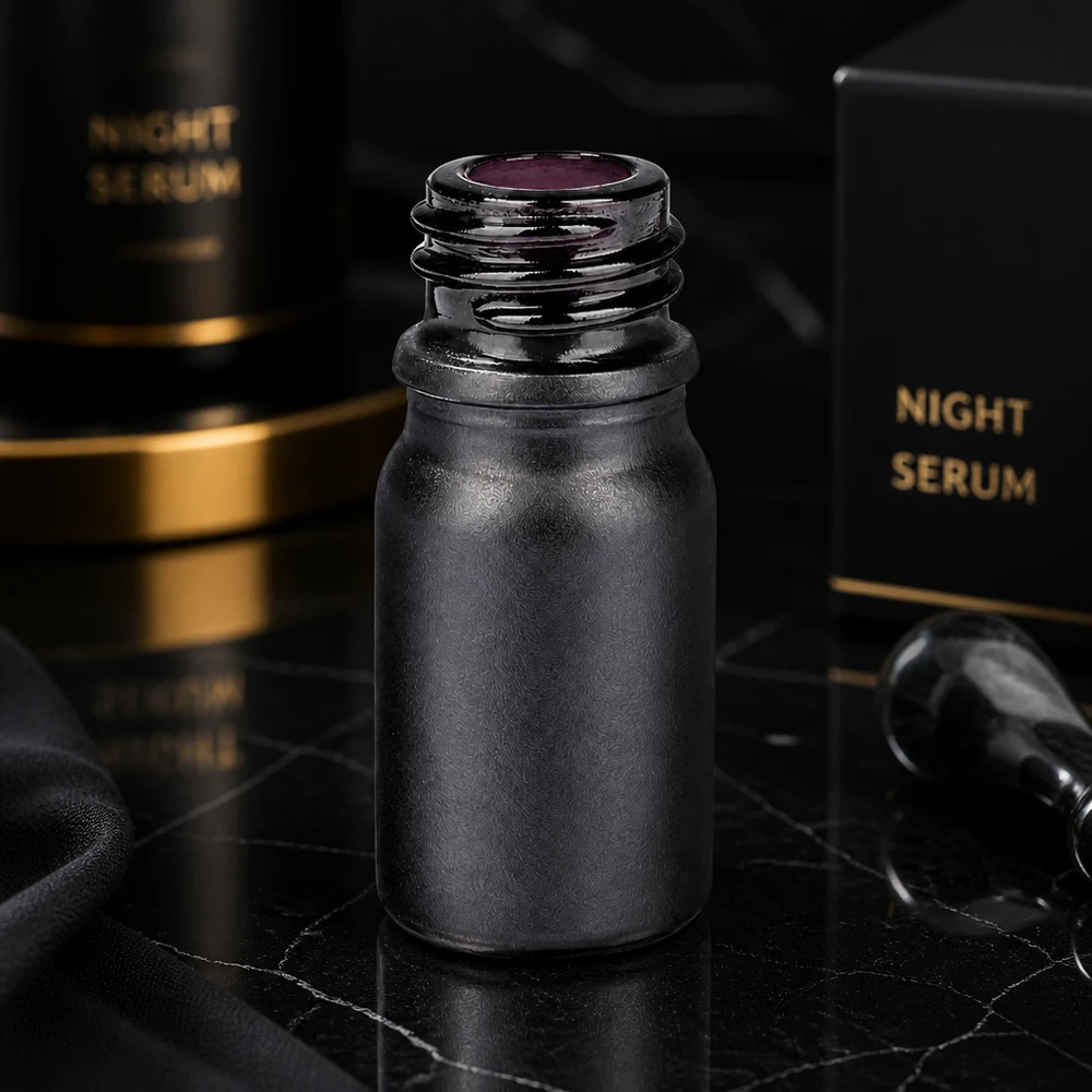 5ml Apothekenflasche BlackLine aus Violettglas UT18/5 UNiTWIST für professionelle Anwendung in Pharmazie und Kosmetik