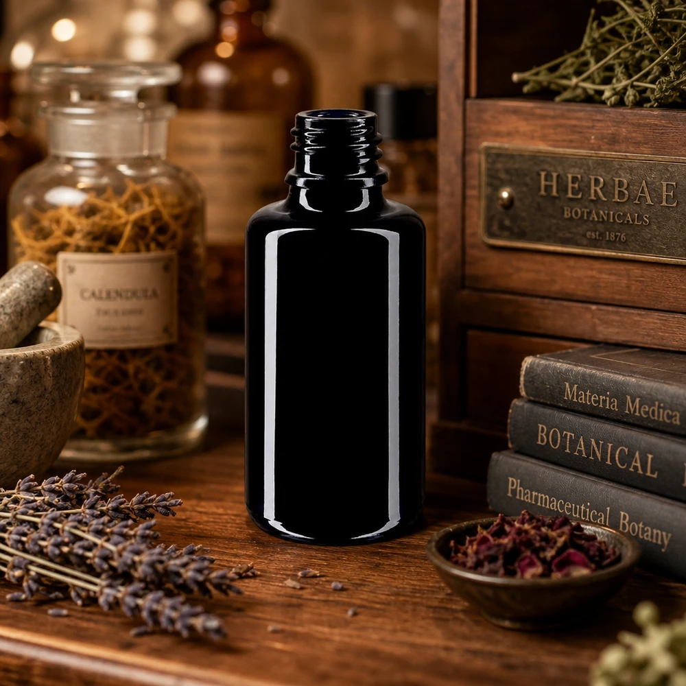 30ml Tropfflasche Orion aus Violettglas Miron für professionelle Anwendung in Apotheke und Naturheilkunde